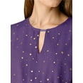thumbnail image 6 of MODA NOVA Juniors Gilding Star Choker V Neck Long Sleeves Above Knee Dress, 6 of 6