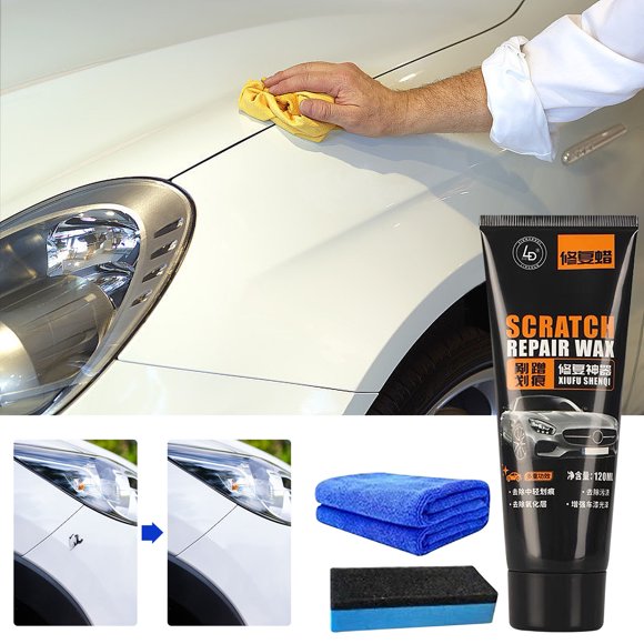 Vadktai Car Scratch Repair Paste, Scratch Repair Wax for Car, 2024 New Car Paint Scratch Repair Remover, Professional Car Scratch Remover Kit with Wipe & Sponge for for Car Various Surfaces