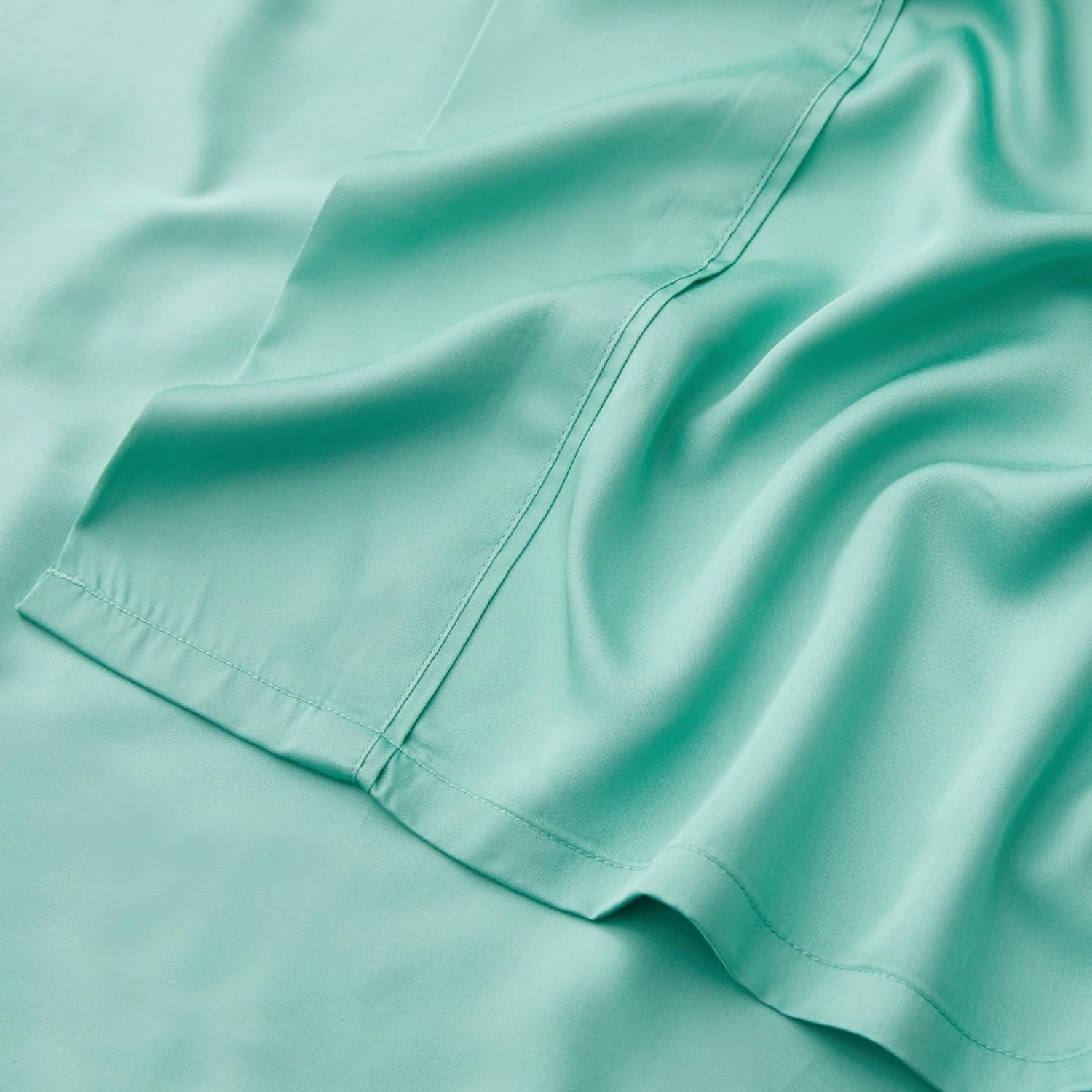 American Home Collection Bamboo Viscose Sheet Set - Silky Soft, Cooling for Hot Sleepers - 18 Inches Deep Pocket - Premium Sateen Finish - California King, Sage Green