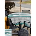thumbnail image 5 of Outdoor Tablecloths with Umbrella Hole & Zipper, Blue Gray Stripes 60x60 Inch Square Tablecloths, Watercolor Modern Abstract Minimalist Waterproof Table Cloth, Patio/Pool/Picnic Table Covers, 5 of 8