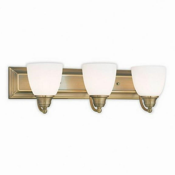 3 Light Bathroom Light in Traditional Style 24 inches Wide By 7 inches High-Antique Brass Finish Bailey Street Home 218-Bel-1875291