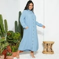 thumbnail image 5 of ZANZEA Women Casual Solid Lantern Sleeve Buttons Muslim Maxi Dress FZH, 5 of 8