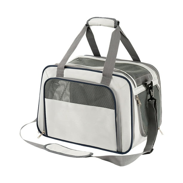 Bolsas transportadoras para perros y gatos, bolsa transpirable para salidas de mascotas, suministros para mascotas (gris claro)