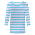 thumbnail image 3 of Hauts pour Femmes Chemises Mi-Longues Manches Trois Quarts Chemises Graphiques T-Shirts T-Shirts Décontractés Hauts Tunique à Col Rond Femmes Haut Chemises à Manches Longues Course Chemise à Manches Longues Femmes Courte Femmes Ample, 3 of 3