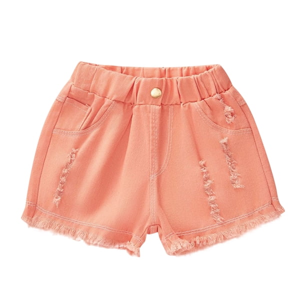 Odeerbi 3-12 Años Niños Niñas Verano Ripped Pantalones Cortos de Mezclilla Dobladillo Crudo Pantalones Cortos de Mezclilla Ocio Pantalones Cortos Deportivos