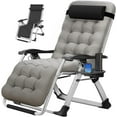 thumbnail image 5 of Slsy Zero Gravity Chair, Lawn Recliner, Reclining Patio Lounger Chair, Folding Portable Chaise with Removable Soft Cushion, Cup Holder, Headrest, 5 of 14