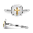 thumbnail image 5 of Sterling Silver Cross Ring with Yellow Cross and Accent Diamond, 5 of 5