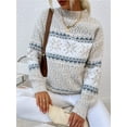 thumbnail image 4 of Women’s Snowflake Christmas Sweater Casual Long Sleeve Knitted Pullover Sweaters Crewneck Loose Jumper Tops, 4 of 6