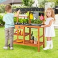 thumbnail image 3 of OLAKIDS Mud Kitchen, Outdoor Play Kitchen with Wheels 3 Cups Removable Sink Cooking Accessories Wooden Kids Kitchen Playset Backyard Garden Toys Gift for Boys Girls Ages 3+, 3 of 10