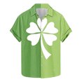thumbnail image 2 of VBTAPA Hawaiian Shirt for Men St. Patrick's Day Button Down Beach Shirts Irish Clover Short Sleeve Holiday Shirts Green S, 2 of 5