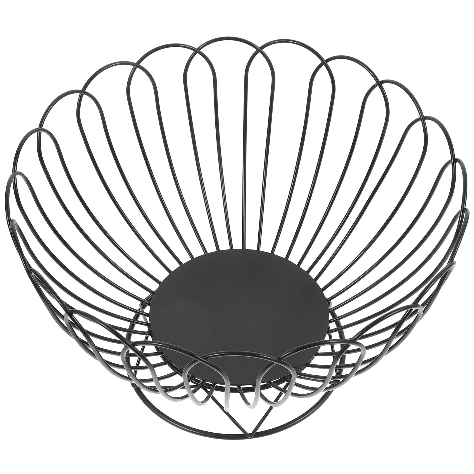 ELAYARD Black Metal Wire Fruit Basket, High Footed, Ideal for Home Use,