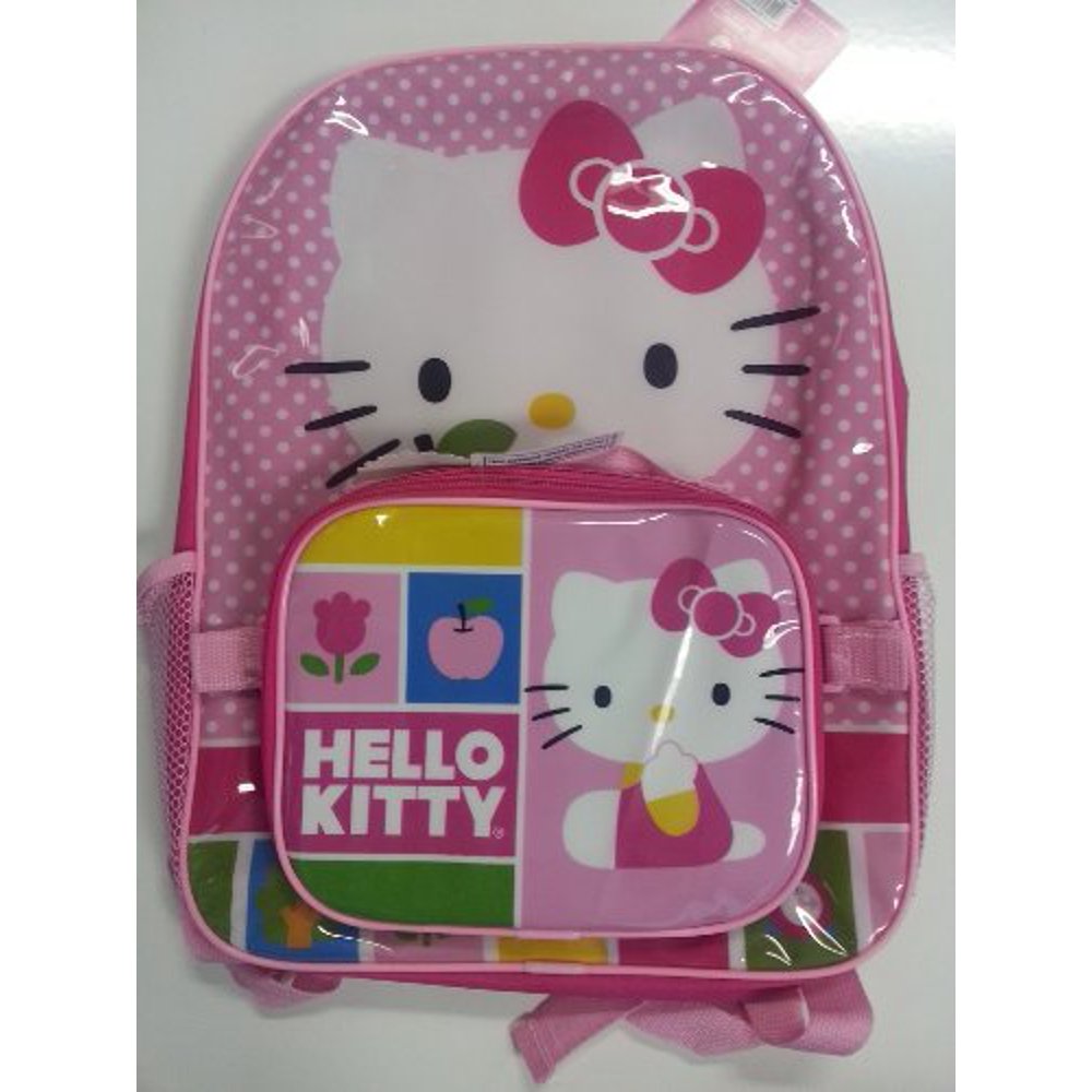 Sanrio Backpack Hello Kitty Flowers w/ Lunch Bag (16" Large