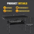 thumbnail image 2 of BUNKER INDUST Folding Camping Table, Outdoor Portable Roll-Top Aluminum Table with Carry Bag for Picnic,Beach,BBQ,Backyards, Adjustable Height, 2 of 9