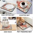 thumbnail image 4 of Rubber Dish Drying Mat for Kitchen Counter Large Bohemian Floral Washable Quick Home Coffee Pad Fit Under Sink,Bar,Utensils or Stemware (16x18in), 4 of 6