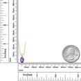 thumbnail image 6 of Gem Stone King 0.75 Ct Oval Checkerboard Purple Amethyst 18K Yellow Gold Plated Silver Pendant With Chain, 6 of 6