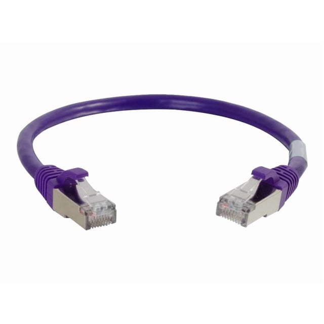 C2G 15ft Cat6 Ethernet Cable - Snagless Shielded (STP) - Purple - Patch cable - RJ-45 (M) to RJ-45 (M) - 15 ft - STP - CAT 6 - molded, snagless, stranded - purple
