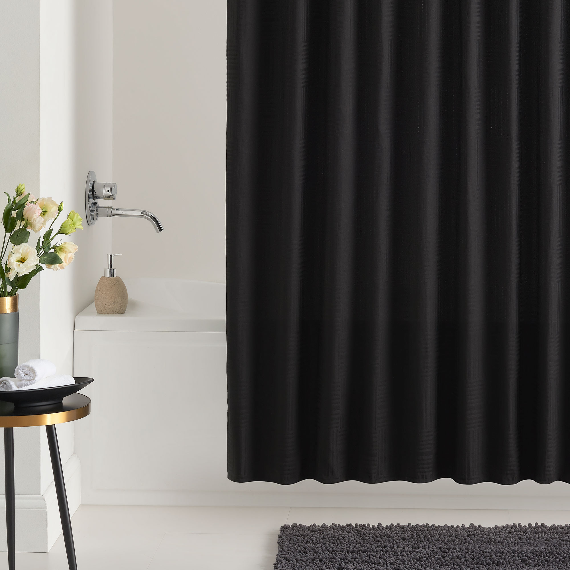Mainstays Henderson Black Mosaic Shower Curtain photo 3