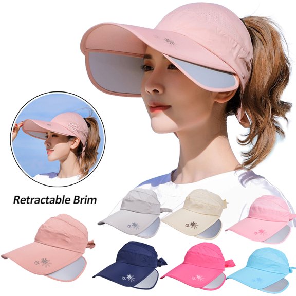 Wide Brim Visor Hat for Women Golf Visor Cap Sun Protection Hat for Beach Garden Tennis Running Sunshade Hat