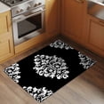 thumbnail image 3 of Classical Floral Washable Small Entryway Area Rugs 2'x3', Black Retro Symmetrical Texture Low Pile Throw Rug Non-Slip Sturdy Edge Binding Carpet for Front Door Floor Room Entry, 3 of 9