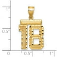 thumbnail image 2 of 14k Solid Yellow Gold Medium Sparkle-Cut Sport game Number 18 Charm Pendant Necklace for Women, 2 of 2