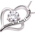 thumbnail image 3 of ALOV Jewelry Sterling Silver "grandma I love you forever" Love Heart Cubic Zirconia Pendant Necklace, 3 of 6