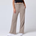 thumbnail image 4 of Women's Pants, High Waist Baggy Wide Leg Yoga Sweatpants, Lightweight Comfy Casual Daily Bottoms With Pockets, 4 of 6