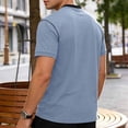 thumbnail image 4 of CBASIHI Henley Shirts for Men with Pocket- Classic Short Sleeve Fashion Casual Summer Mens Lightweight T-Shirt Light Blue Size S, 4 of 9