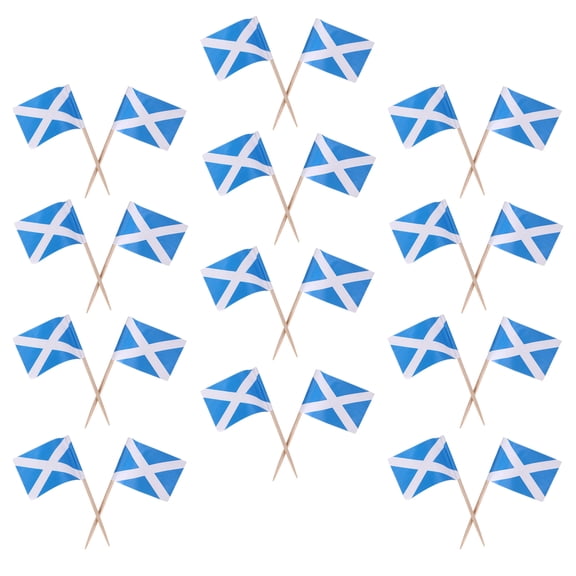 Scotland Flag Cupcake Toppers Food Picks 100 Pieces Assorted Color Paper Decorations for Cupcake