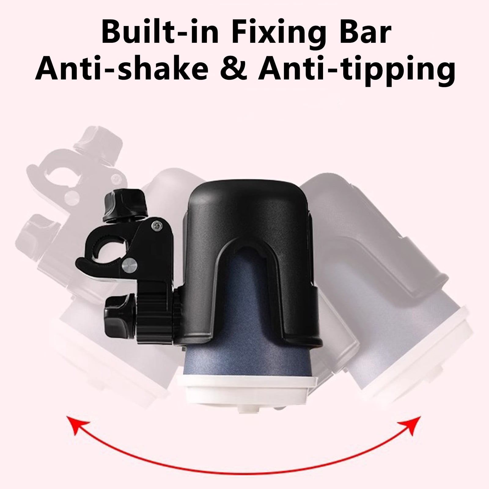 Yoziaaoa 5 pcs Bike Cup Holder for Walker, Stroller Cup Holder Attachment with Phone Holder, Wheelchair/Stroller Accessories for Rollator, Bike, Scooter, Travel Essential