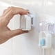 thumbnail image 4 of Portacepillos de dientes de pared con tapa | Organizador autoadhesivo para baño y ducha | Instalación sin taladros para dormitorio y hogar | Blanco, 4 of 8