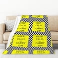 thumbnail image 1 of XMXT Throw Blankets, Keep Calm Slogan Plaid Print Bed Blanket for Bedroom Sofa, 50 x 70 inches Multicolor, 1 of 9