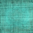 thumbnail image 1 of Ahgly Company Machine Washable Indoor Square Abstract Turquoise Blue Contemporary Area Rugs, 7' Square, 1 of 4