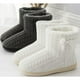 thumbnail image 3 of Pantuflas para Mujer, Pantuflas cálidas con Forro de Felpa, Suela sólida, Pantuflas para Mujer, Pantuflas de Invierno cálidas y peludas para casa, Pantuflas de Punto para Mujer con Suela Dura brillar Electrónica, 3 of 5