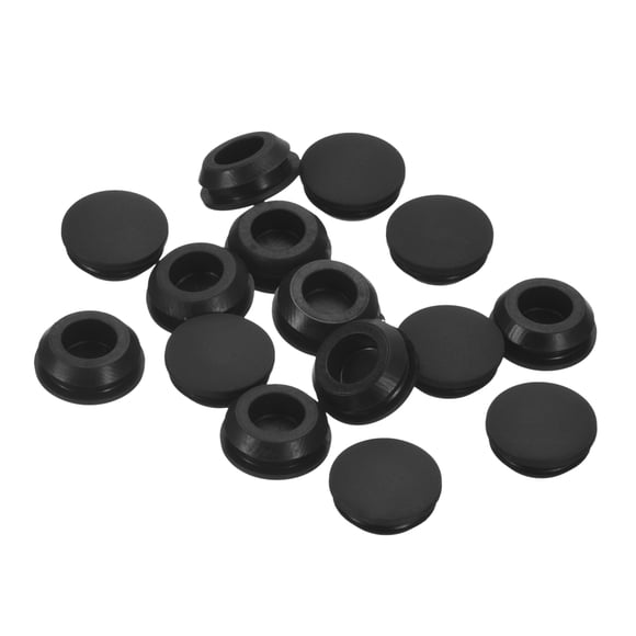 Unique Bargains 15pack Silicone Plugs, Rubber Round Snap in Locking Hole Plugs Waterproof Hole Plug for 12-13mm Hole, Black
