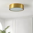 thumbnail image 3 of SAFAVIEH Reda 15 in. Modern 3-Light Brass Iron Mount Light with Iron Shade, 3 of 5