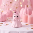 thumbnail image 2 of Lypsnake Ghost Figurine Kawaii Pastel Spooky Tabletop Ornament with Pink Witch Hat, 2 of 8