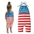 thumbnail image 2 of IROINNID Toddler Girl's Summer Romper Sling Sleeveless Backless Short Jumpsuit Sleeveless 4th Of July One-Piece Ramper, 2 of 9