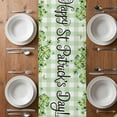 thumbnail image 6 of St. Patrick's Day Table Runner - 60 Inch Long, Kitchen Dining Table Runner Dresser Scarves, Lucky Shamrocks Boots Green Buffalo Plaid Farmhouse Decor for Coffee Tables Wedding Party Banquet, 6 of 8