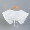 thumbnail image 5 of YooGuoGuo Cotton Fake Collar Detachable Dickey Collar Half Shirts Round Collar Blouse False Collar for Women Girls Outfits (Cotton White1), 5 of 7