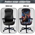 thumbnail image 4 of POLERO All-in-one Office Chair Slipcover with American Flag Buck Deer, Elastic Brushed Fabric Removable Anti Dust Cover for Home Gaming and Executive Office, 4 of 7