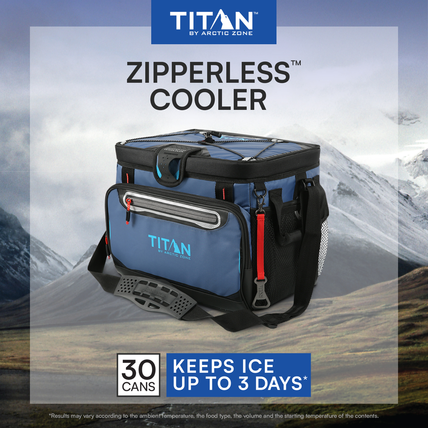 Titan by Arctic Zone 30 Can Zipperless Soft Cooler Ocean Blue photo 6