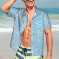 thumbnail image 5 of Lsque Snowflake Snowing pattern Hawaiian Shirt for Men, Unisex Summer Beach Casual Short Sleeve Button Down Shirts-XX-Large, 5 of 9