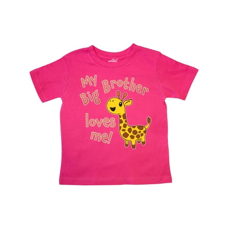 

Inktastic My Big Brother Loves me- cute giraffe Gift Toddler Boy or Toddler Girl T-Shirt