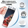 thumbnail image 4 of Regalos navideños personalizados para vasos de 40 oz con asa y pajita - Taza de café de viaje de acero inoxidable con tapa - Regalos ideales para mujeres, niñas y niños en cumpleaños y Navidad, 4 of 8
