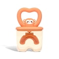 thumbnail image 2 of Cepillo de dientes Silicona Hermoso Handy Forma de animales Handyless Boys Girls Cepillo de dientes Dientes de inodoro interior Herramienta de limpieza con tapa 2-6 Edad Marrón Jumpingount CE011413-03, 2 of 7