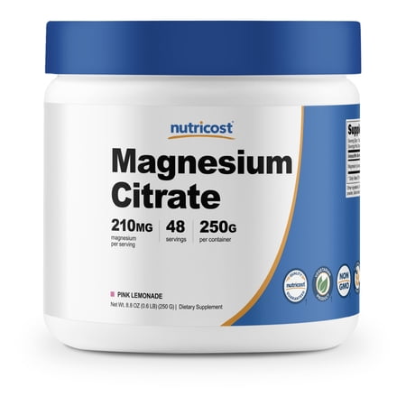 Nutricost Magnesium Citrate Powder (Pink Lemonade, 250 Grams) Supplement