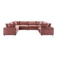 thumbnail image 3 of Modway Commix 8-Piece Down Filled Overstuffed Performance Velvet Sectional Sofa in Dusty Rose, 3 of 5