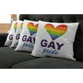 thumbnail image 5 of Ambesonne Rainbow Throw Pillow Cover 4 Pack, Gay Culture Heart, 18", Multicolor, 5 of 5
