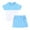 Blue, variant on HAOYUNL 3M-13Y Baby Kids' Summer Cotton Outfit Toddler Youth Solid Color Short Sleeved Set for Children