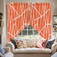 thumbnail image 4 of Swag Curtain Valances Abstract Geometric Swag Valances for Kitchen Windows Orange Lines Modern Art Short Topper Curtains Valance Tier Pair for Kitchen Bedroom Living Room Bathroom 28"x36", 4 of 8